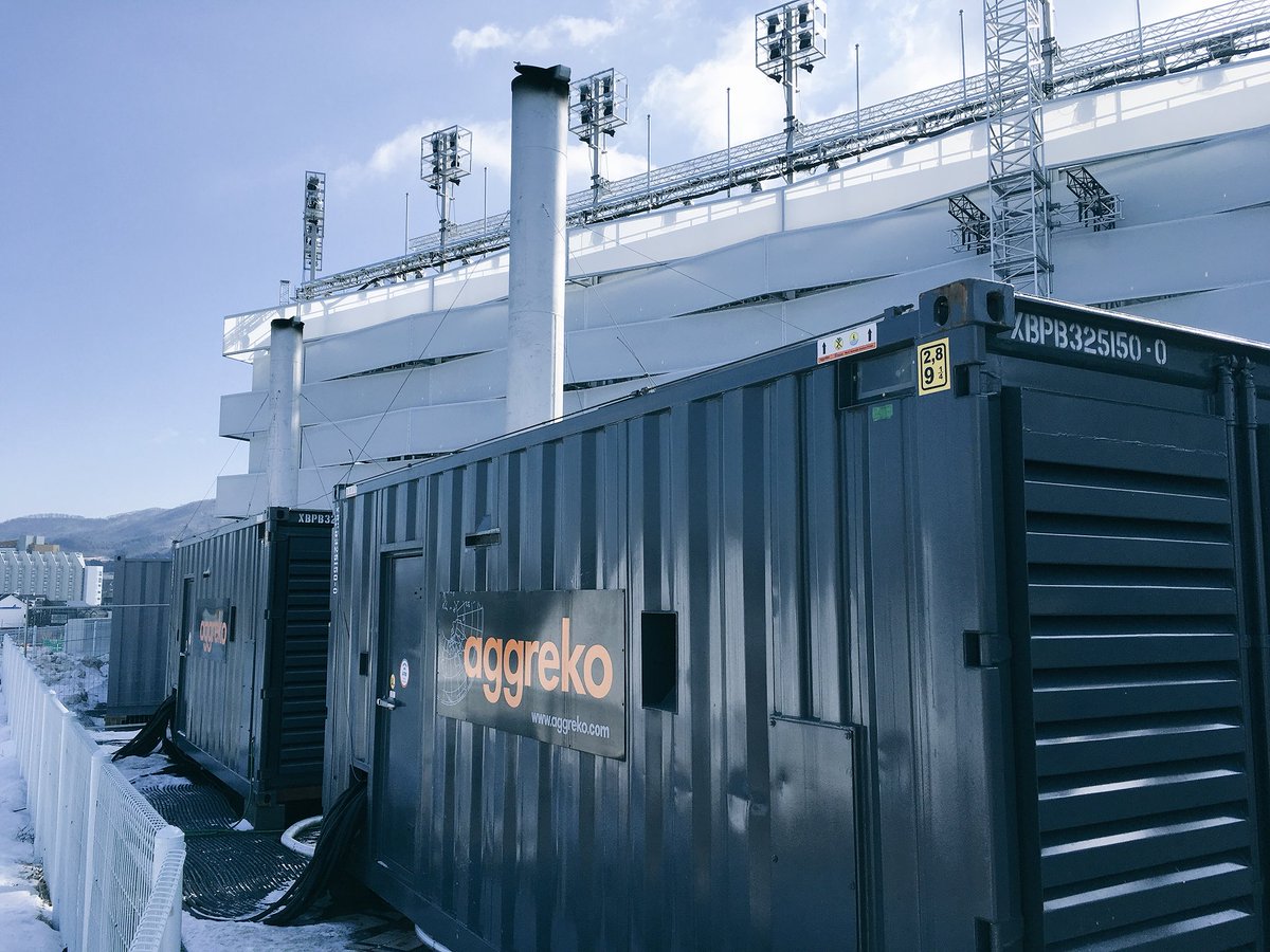 Aggreko Generator at Winter Olympics with Powersafe single Pole connector on